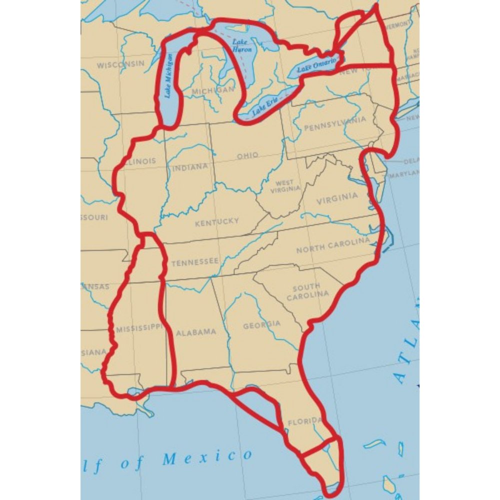 Map of America's Great Loop route