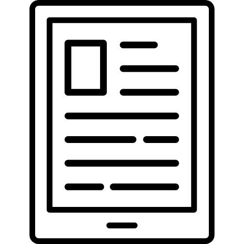 Icon indicating that courses are text-based and easy to read, not video.