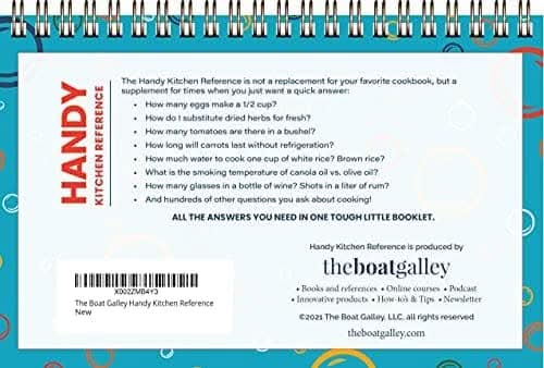 Handy Kitchen Reference Cheat Sheet Booklet sample page