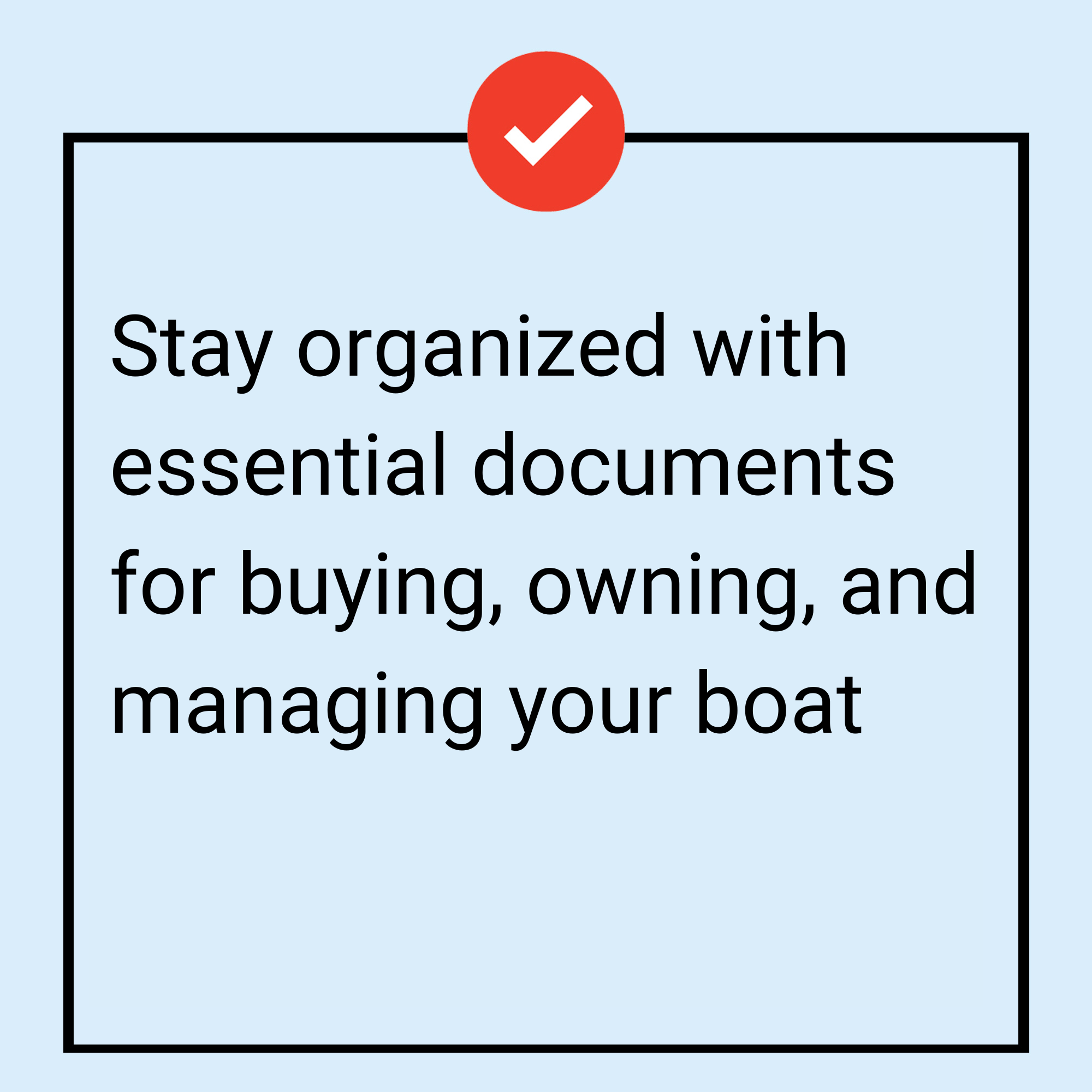 Tile image for Part 1 of free essential documents, helping boat owners and buyers organize critical boat records.