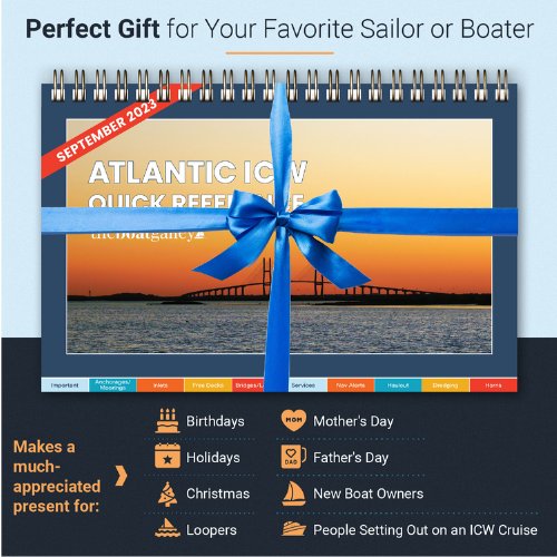 Image showing the Altantic ICW (Intercoastal Waterway) as a great gift for birthdays, holidays, Christmas, Loopers, Mother's Day, Father's Day, New Boat Owners, and people starting an ICW cruise