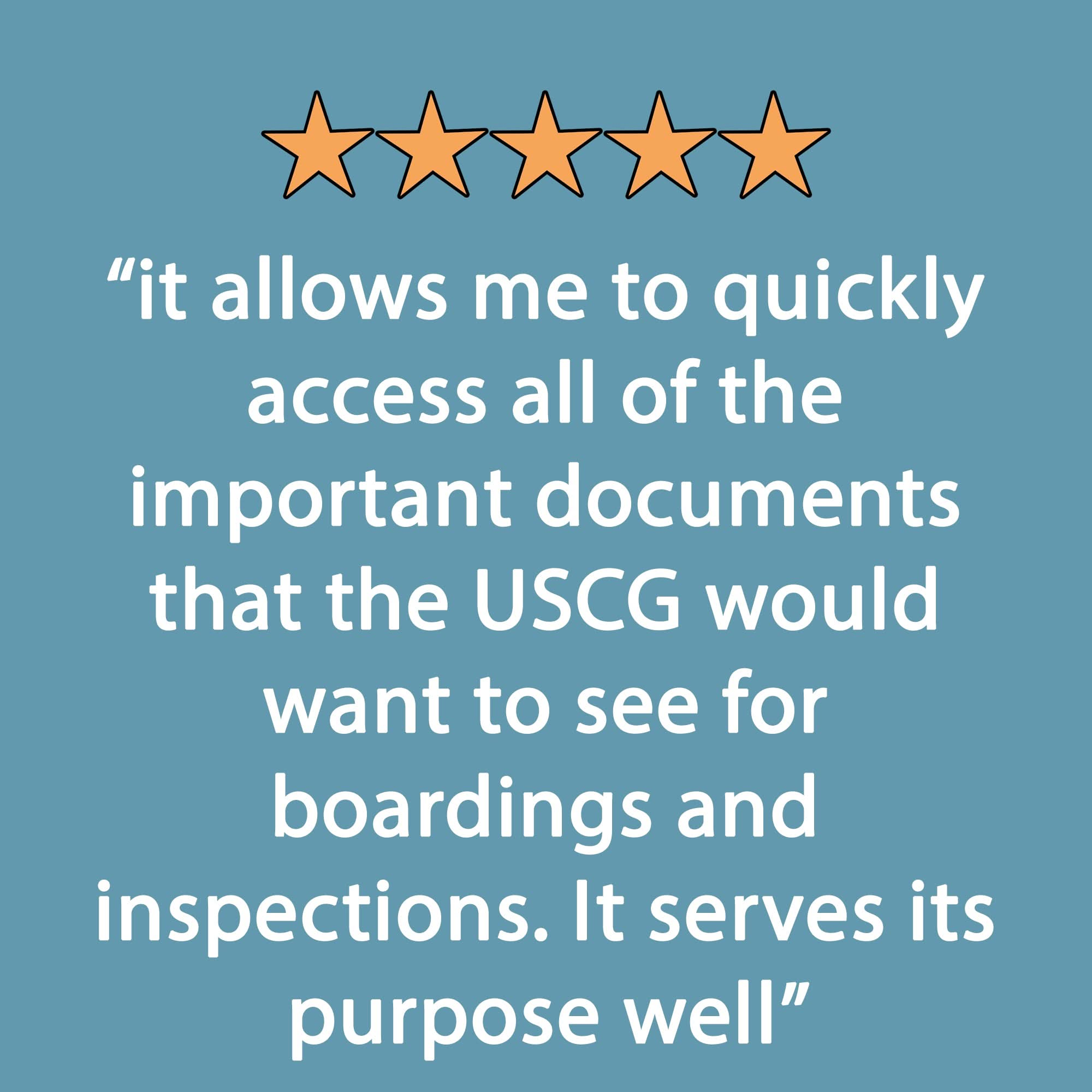 5-star review for Boat Documents Organizer: 