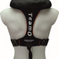 A mannequin displays a Cruising Solutions TeamO PFD with BackTow™ - Ocean Grey ProSensor Elite, featuring BackTow Technology, adjustable straps, a padded collar, and "TeamO" in white on the lifejacket.