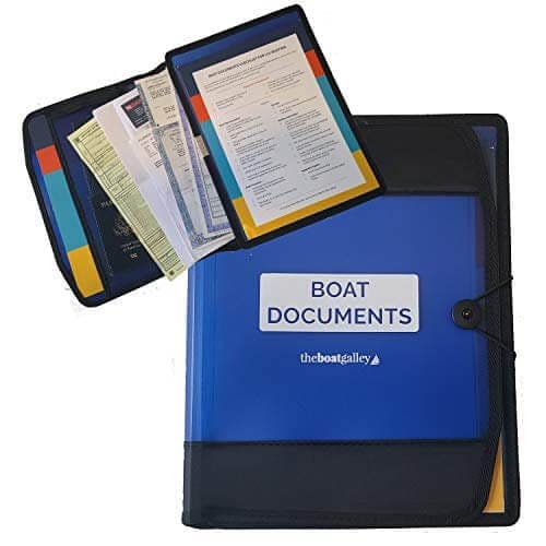 Boat Documents Organizer front cover with inset of inside